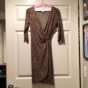 Animal print brown wrap dress size 8P